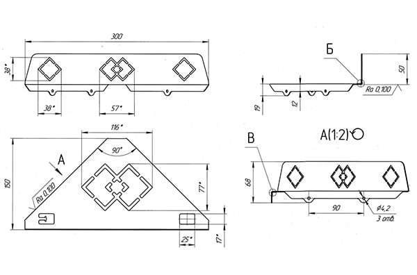Схема - Полка в ванную Laris Retro L угловая